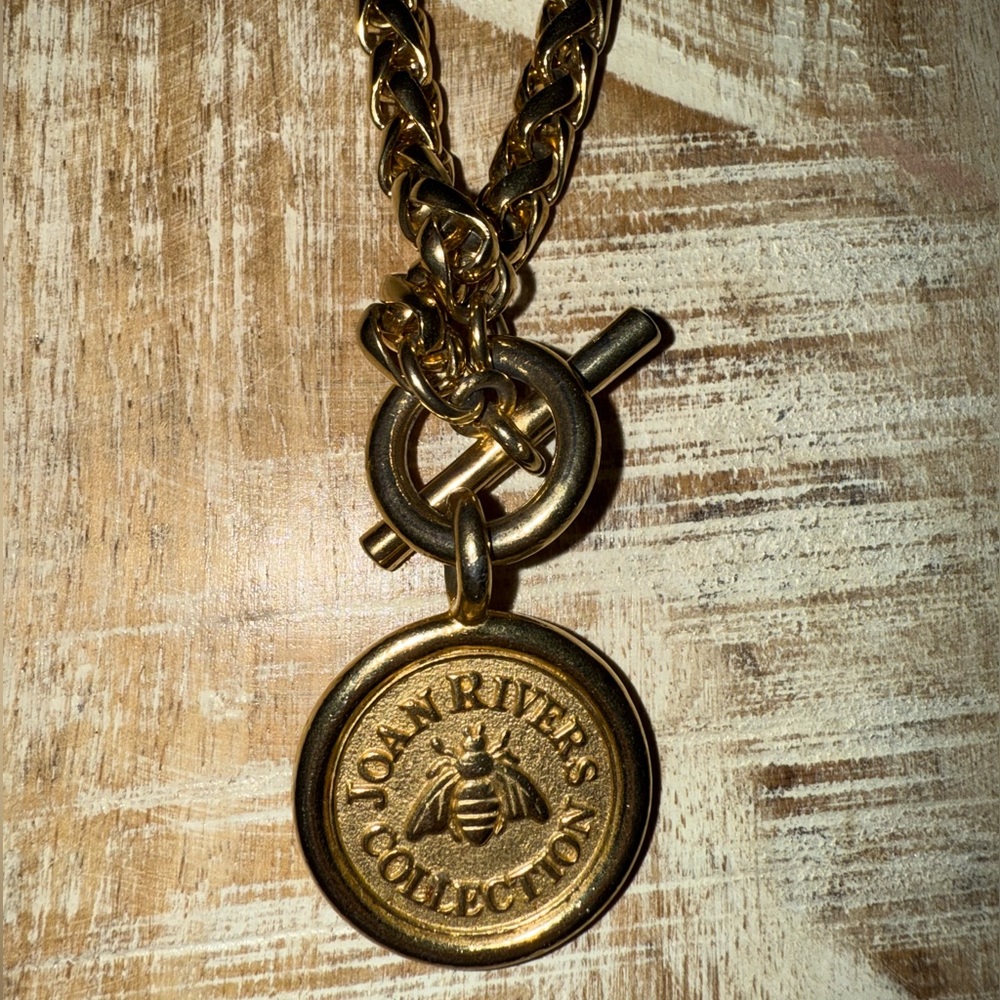 Joan Rivers Gold Double Chain Necklace with Medallion - Picture 2 of 3